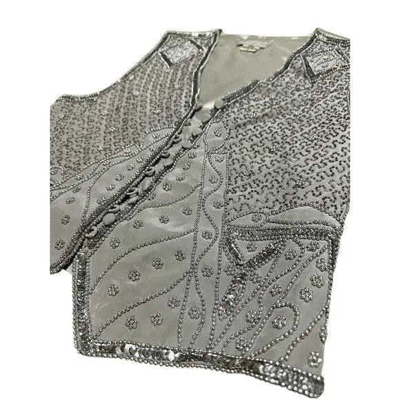 Vintage Silk Embellished Vest - Picture 1 of 4